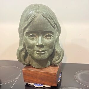 Elegant Green Bust Sculpture